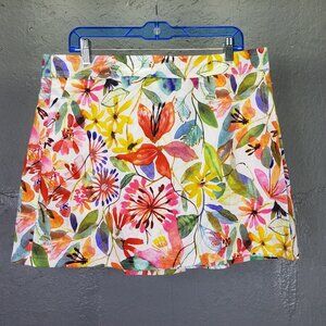 Rip Skirt Mini Wrap Women's XL Hawaiian Wildflower Watercolor Adjustable NEW